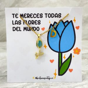 Cadena Mi Tulipan Turquesa